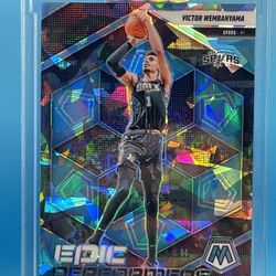 Victor Wembanyama /125 Panini Mosaic 24-25 Blue Ice Prizm Epic Performers Spurs