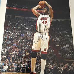 Udonis Haslem Signed Miami Heat 8x10 Photo Autographed NBA 