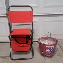 Chair with Cooler and Grill