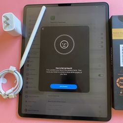 Apple IPad Pro 12.9” 3rd Generation (Face ID/Liquid Retina / Latest IOS 26) 512GB with keyboard, Pen & Accessories 