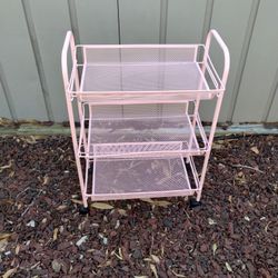 Small Metal Rolling Cart Organizer Shelf 