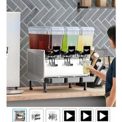 Vollrath VBBD3-37-S Triple 3.17 Gallon Bowl Refrigerated Beverage Dispenser with Stirring Paddle