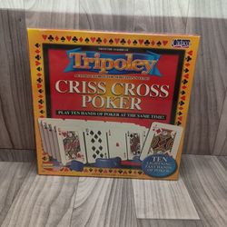 Tripoley Criss Cross Poker Board Game Cadaco 10 Poker Hands 8 and Up 2005 SEALED