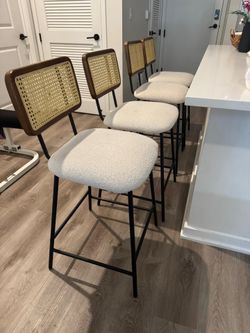 Set de 4 Bancos Altos Modernos Taburetes / Bar