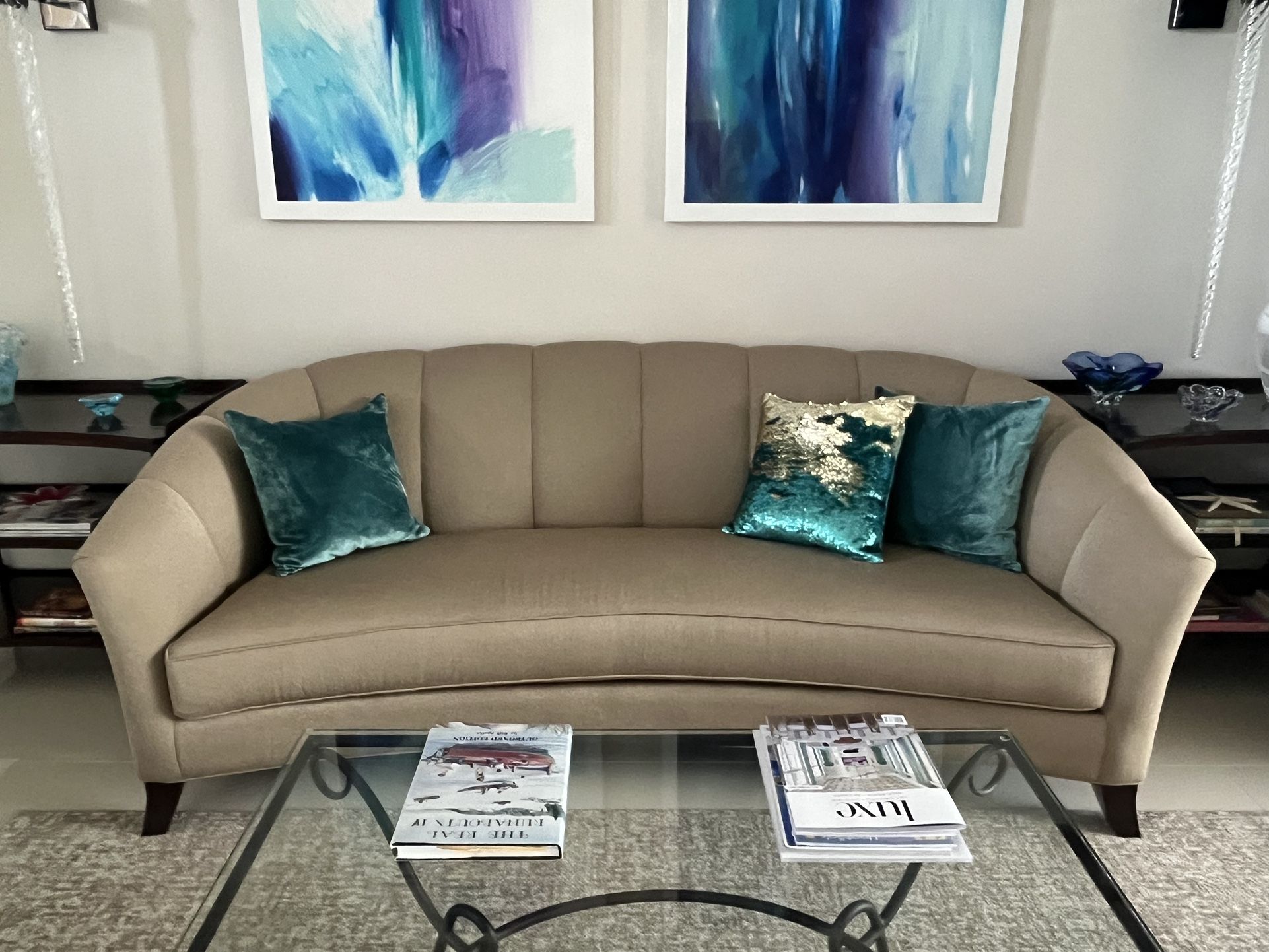 Baers Taupe Curved Sofa