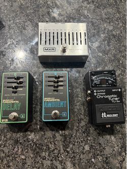 Guitar pedals  MXR 10 band EQ, Walrus Delay, Walrus ambient, and Boss TU-3W