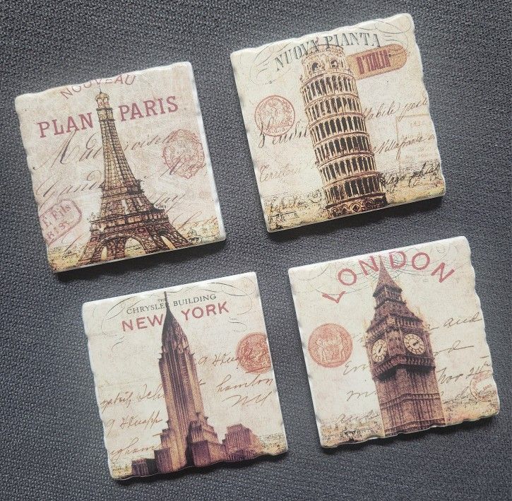 World Tour Ceramic Tile Coasters