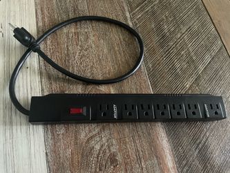 Black Power Strip with 6 Outlets