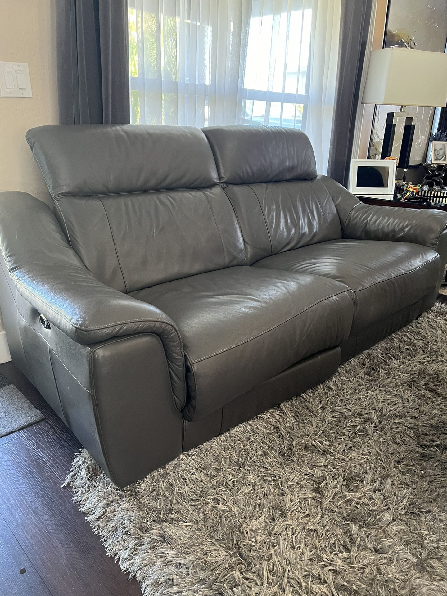 Leather Electric Recliner Sofa 