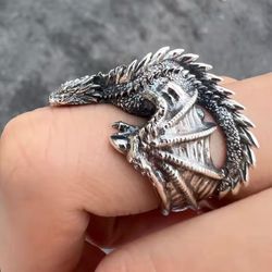 Vintage Adjustable Dragon Ring
