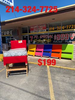 Twin beds with mattress