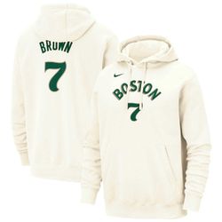 Youth Large Jaylen Brown Boston Celtics 2023-24 City Pullover Cream Hoodie