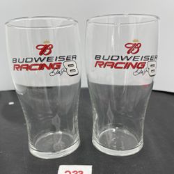 2 NASCAR #8 Dale Earnhardt Jr Budweiser Glasses
