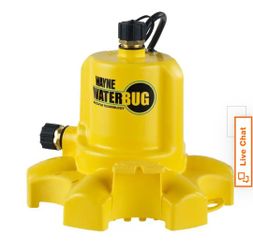 NEW SEALED BOX! WAYNE WaterBUG 1/6 HP 1350 GPH Submersible Multi-Flo Technology-Water Removal and Transfer Pump, No Size, Yellow
