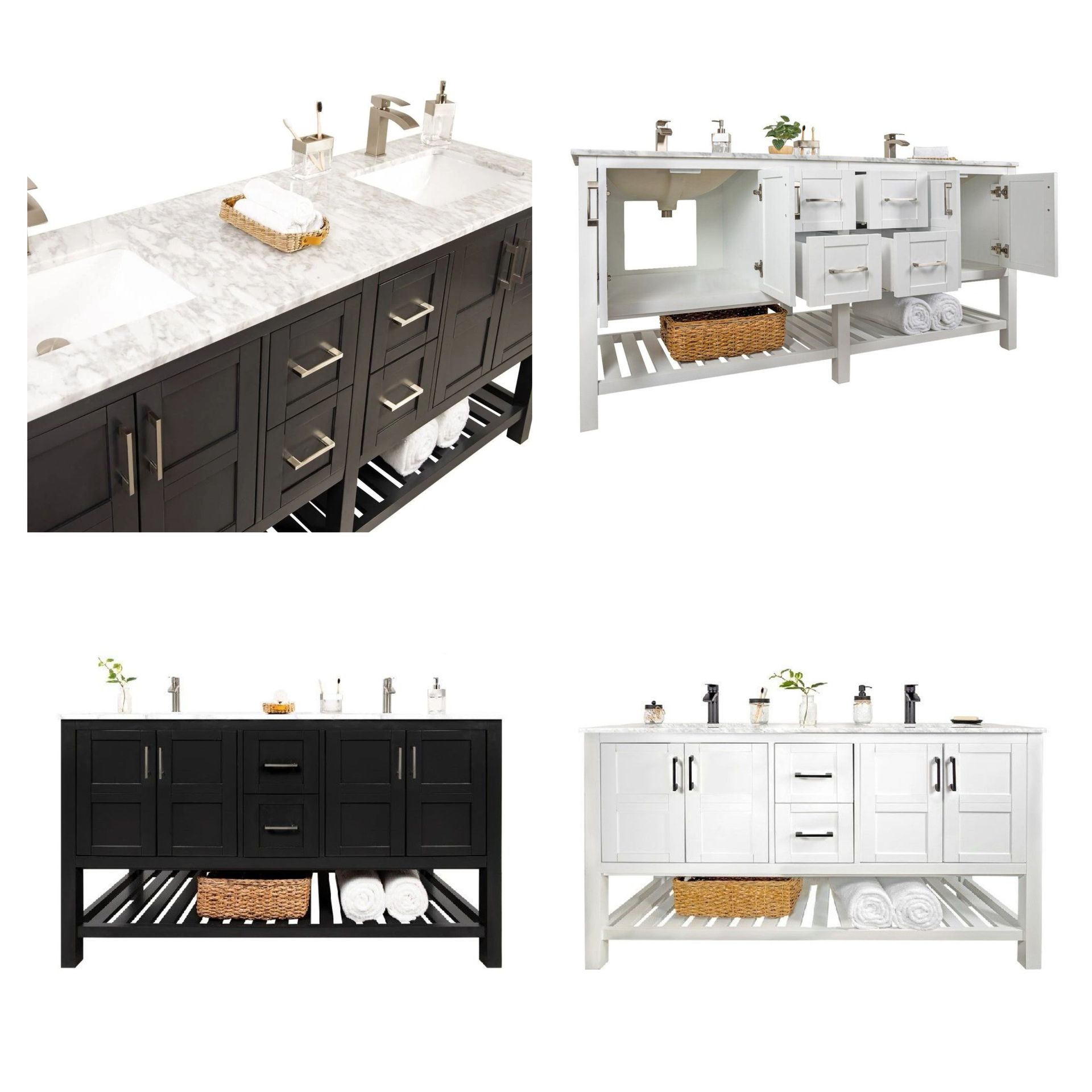 60 In Bathroom Vanity Marble Countertop Ceramic Sink - Some Defects