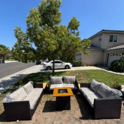 Fire Pit Propane Deep Seating Cushions Patio Furniture Set Outdoor Patio Furniture Fully Assembled Inside The Box