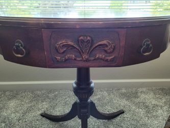 Vintage Midcentury Mersman Mahogany Drum Table