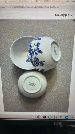 3 Paula Deen Street Bluebell Blue Floral Cereal Bowl