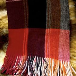 NEW Silk Touch Big Check Shawl 