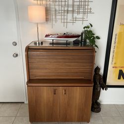 Mid-century Scandinavian Teak Desk Designed By Famous Swedish Artist 