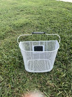 Bike Basket with Handle (White)