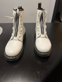 Dr. Martens 1460 Twin Zip Sz 10 Womens White Leather Boots (contact info removed)0