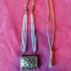 Vintage Foreign Amulet Box Necklace 