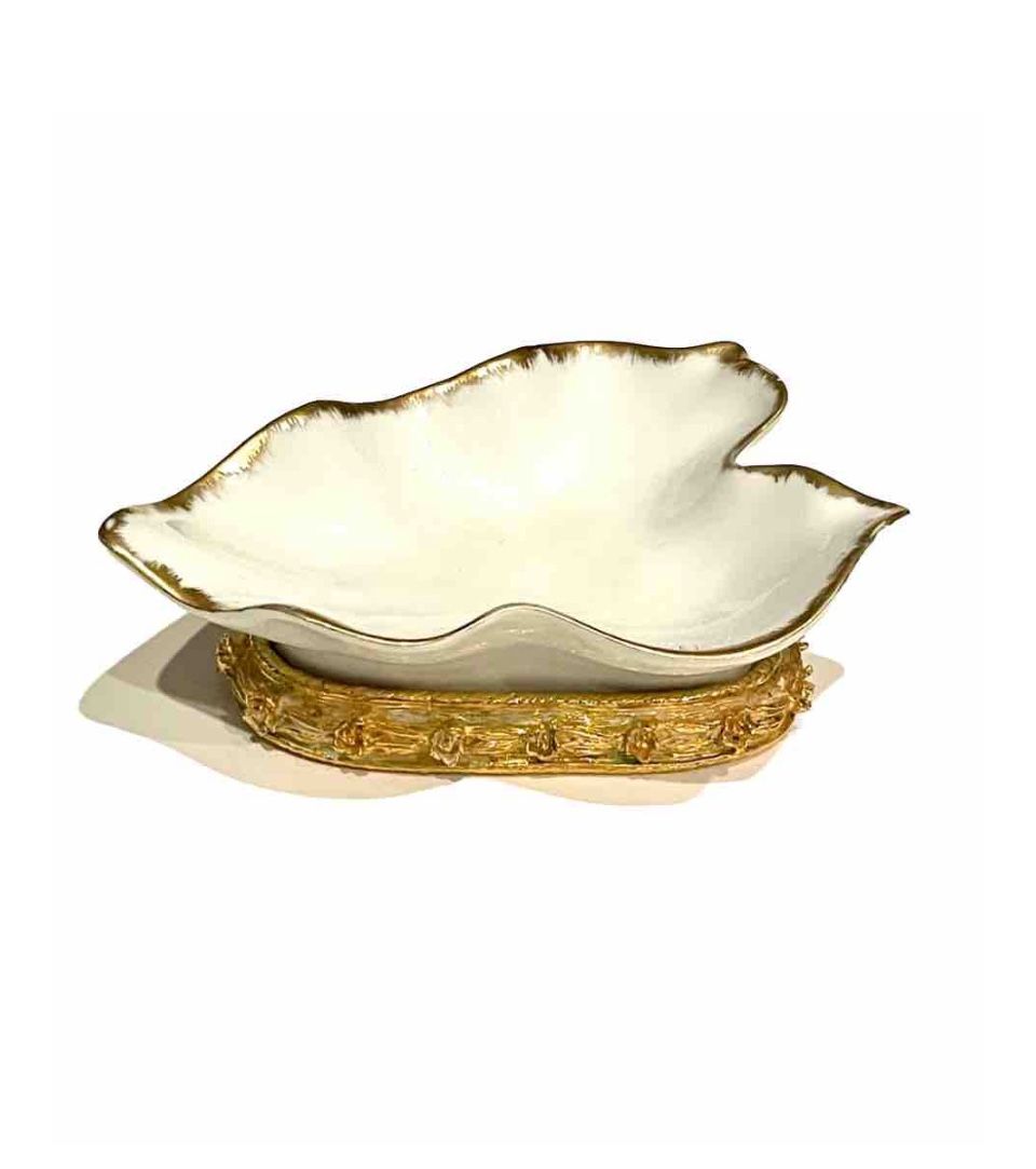 Gold Trimmed Gilt Vanity Dish