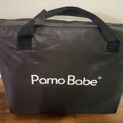 Pamo Babe Lightweight Travel Crib, Portable And Easy To Carry Baby Playard, Travel Playard For Baby With Soft Mattress Pad(Black)