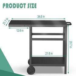 Double-Shelf Grill Table Cart 
