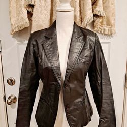 Black Leather Blazer Vintage