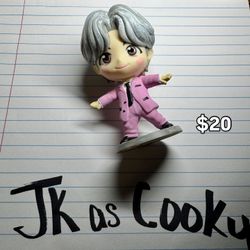BTS Jungkook as Cooky- BT21 hand-painted tiny tan 3.5” sealed w/acrylic