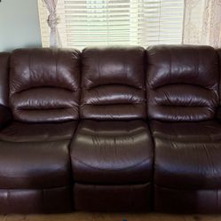 Leather Power recliner Couch