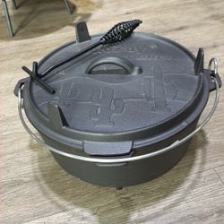 14 Qt Cast Iron Dutch Oven With Lid