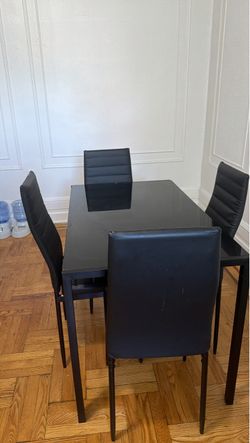 Black Dining Table with 4 Chairs