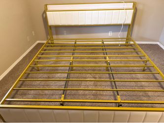 King size bed frame W/ charging ports