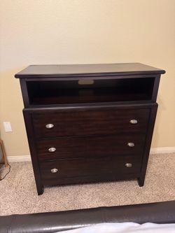 Solid Wood Espresso Dresser / TV Stand Combo