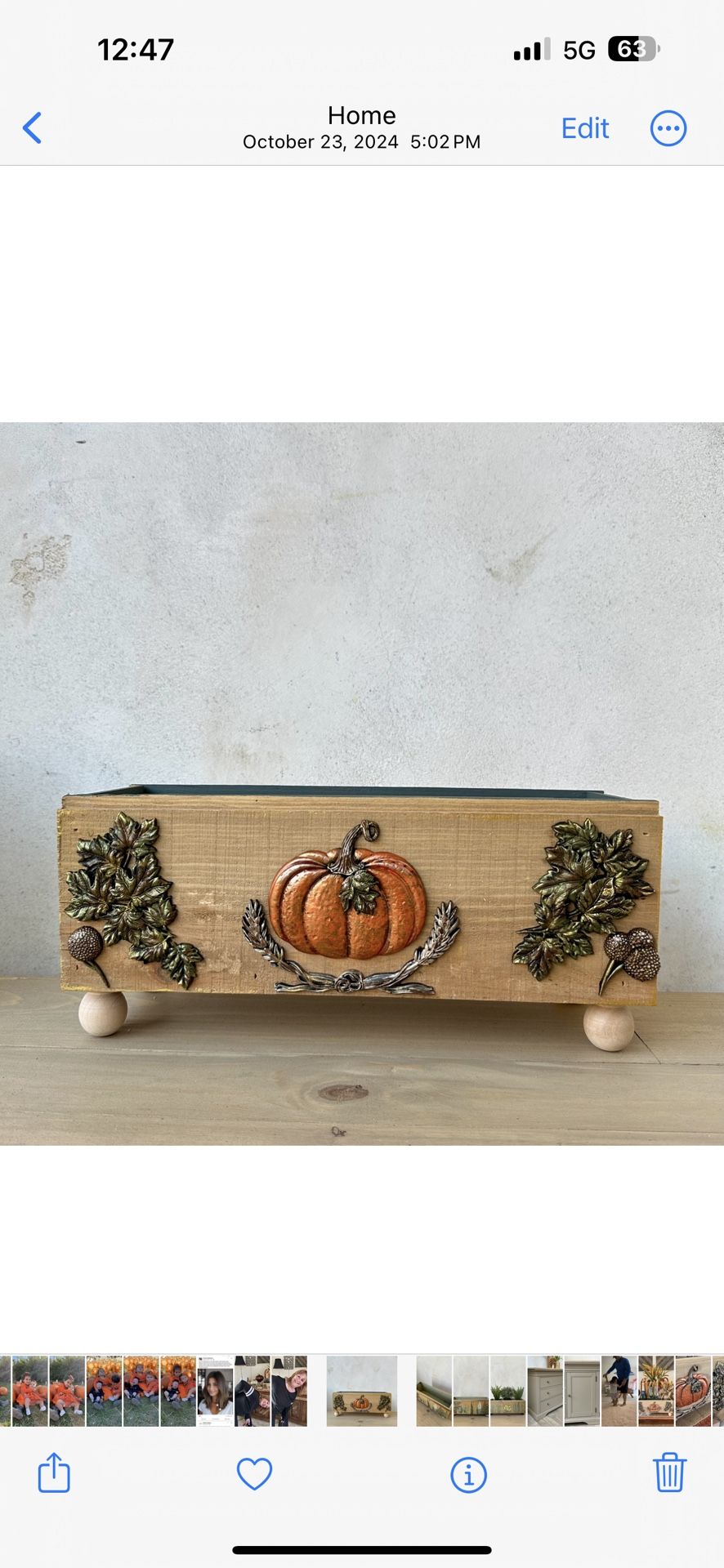 Fall Inspired Rustic Wood Box