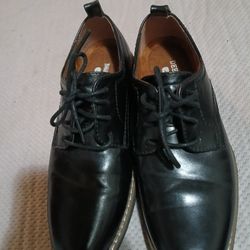 Kids Brand New Deer Stags Kids Black Dress Shoes Tie Oxford's Size 3M