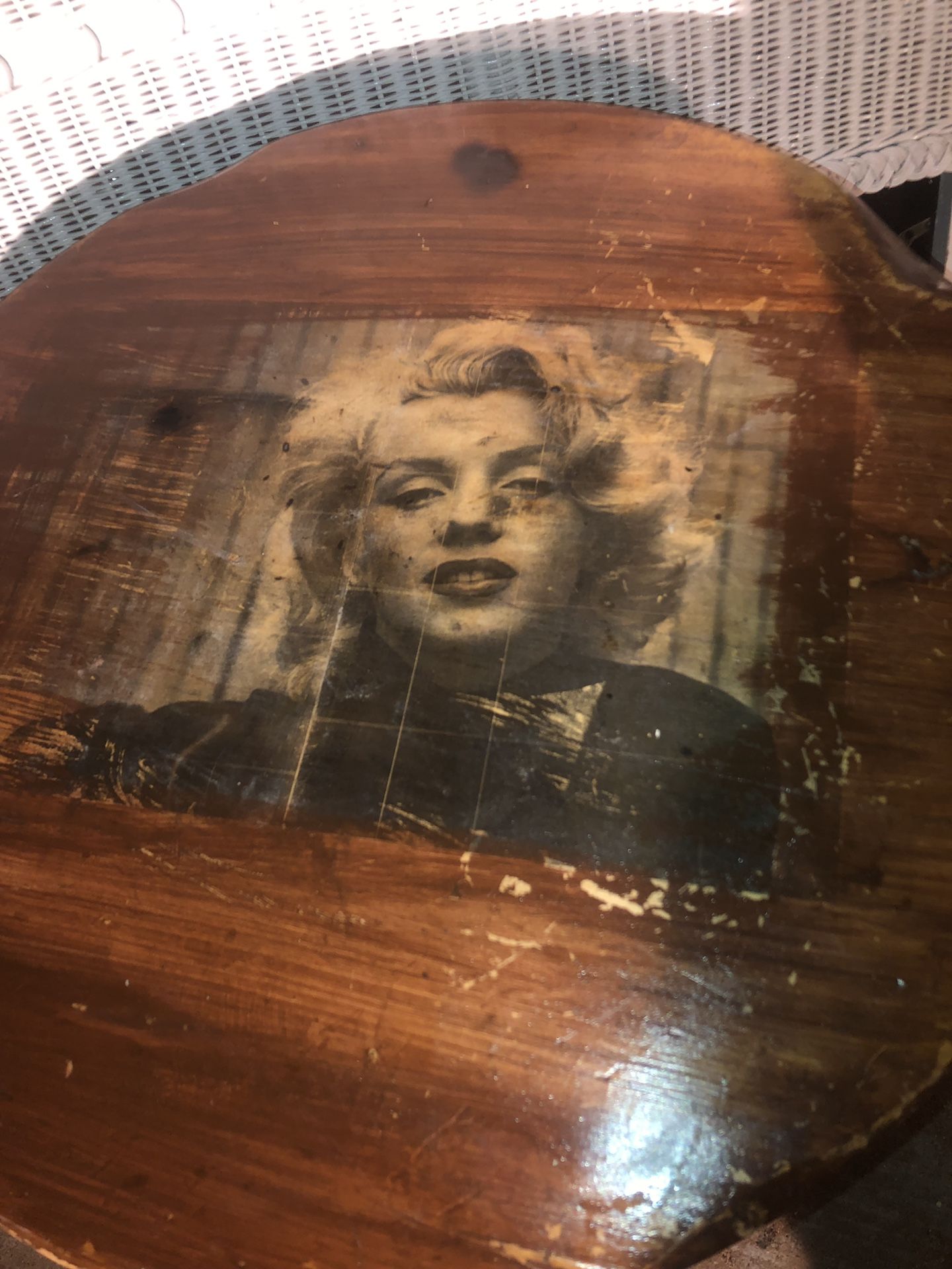 Hand made vintage Marilyn Monroe side table