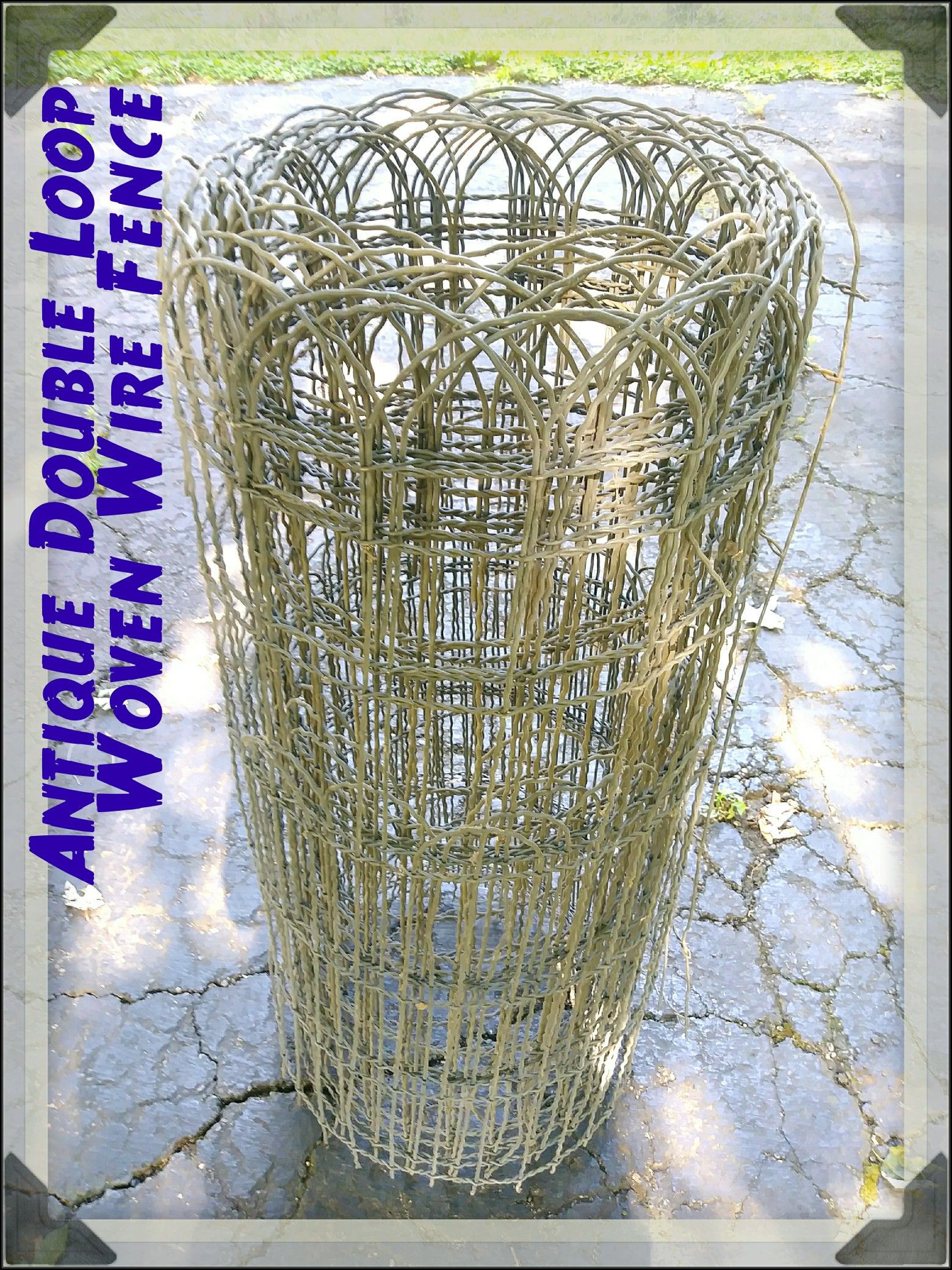Popular & Antique Double Loop Woven Wire Shabby Chic Cottage Fence!