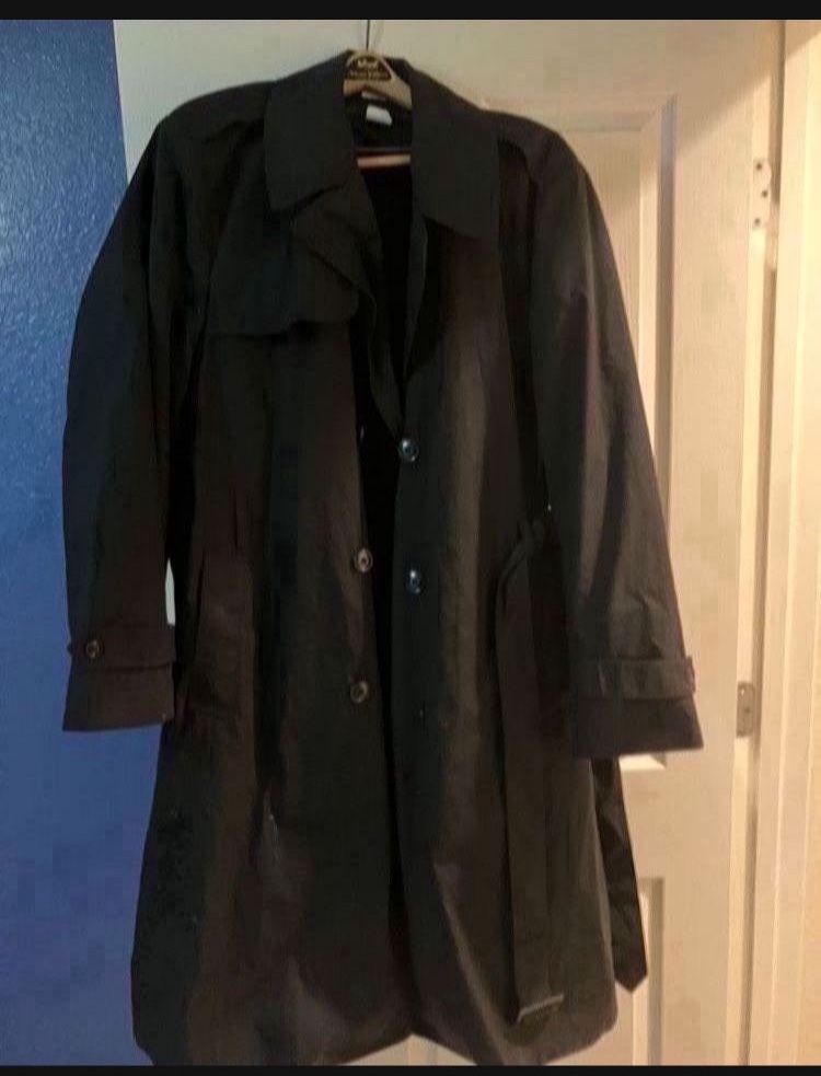 Black Military cold weather / Rain trench coat