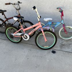 Three Kid bikes 