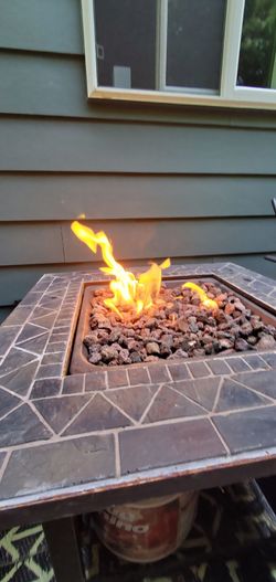 Gas Firepit with cover