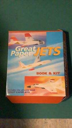Great Paper Jets by Norman Schmidt includes 90-100 sheets of jet paper, decals, and stencil comes with box.