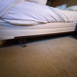 Metal Bedframe on Wheels and Boxspring