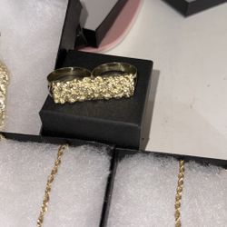 Gold Nugget Double Ring
