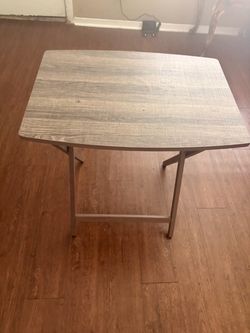 Gray Wood-Top Folding Table