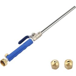 High Pressure Power Washer wand, Hydro Jet Water Hose Nozzle,Watering Sprayer Cleaning Tool, Wand Lance for Gutter Patio Car Pet Window Glass Blue