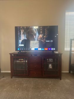 Solid wood entertainment center